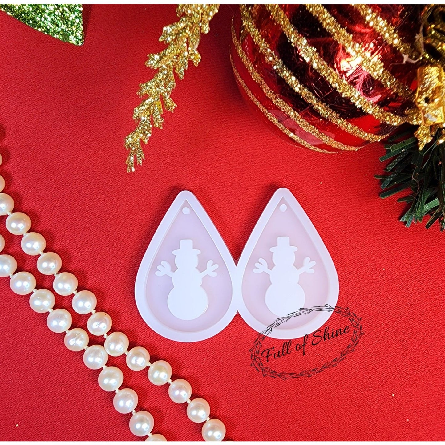 Christmas Snowman Earring Silicone Mold
