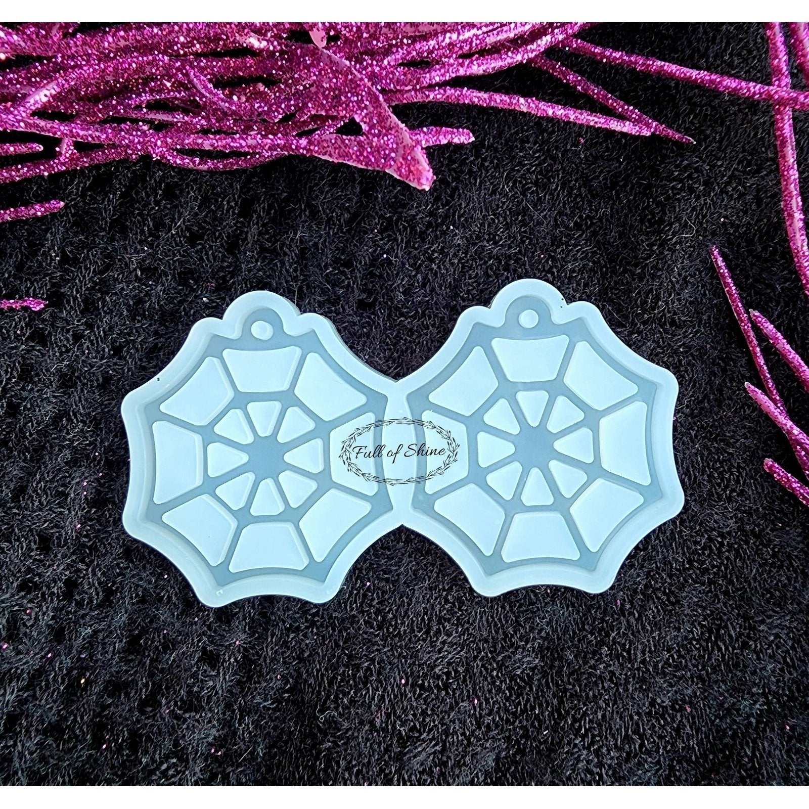 Round Spider Web Earring Silicone Mold