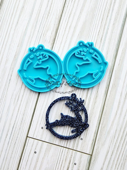 Jumping Deer Round Earring Mold