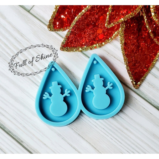 Christmas Snowman Earring Silicone Mold