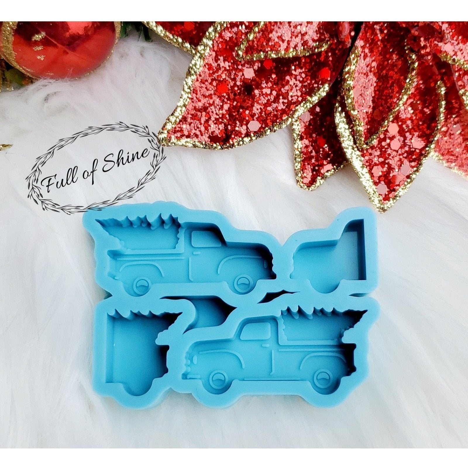Christmas Truck Tree Straw Topper Mold
