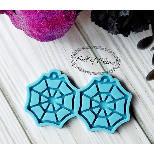 Round Spider Web Earring Silicone Mold