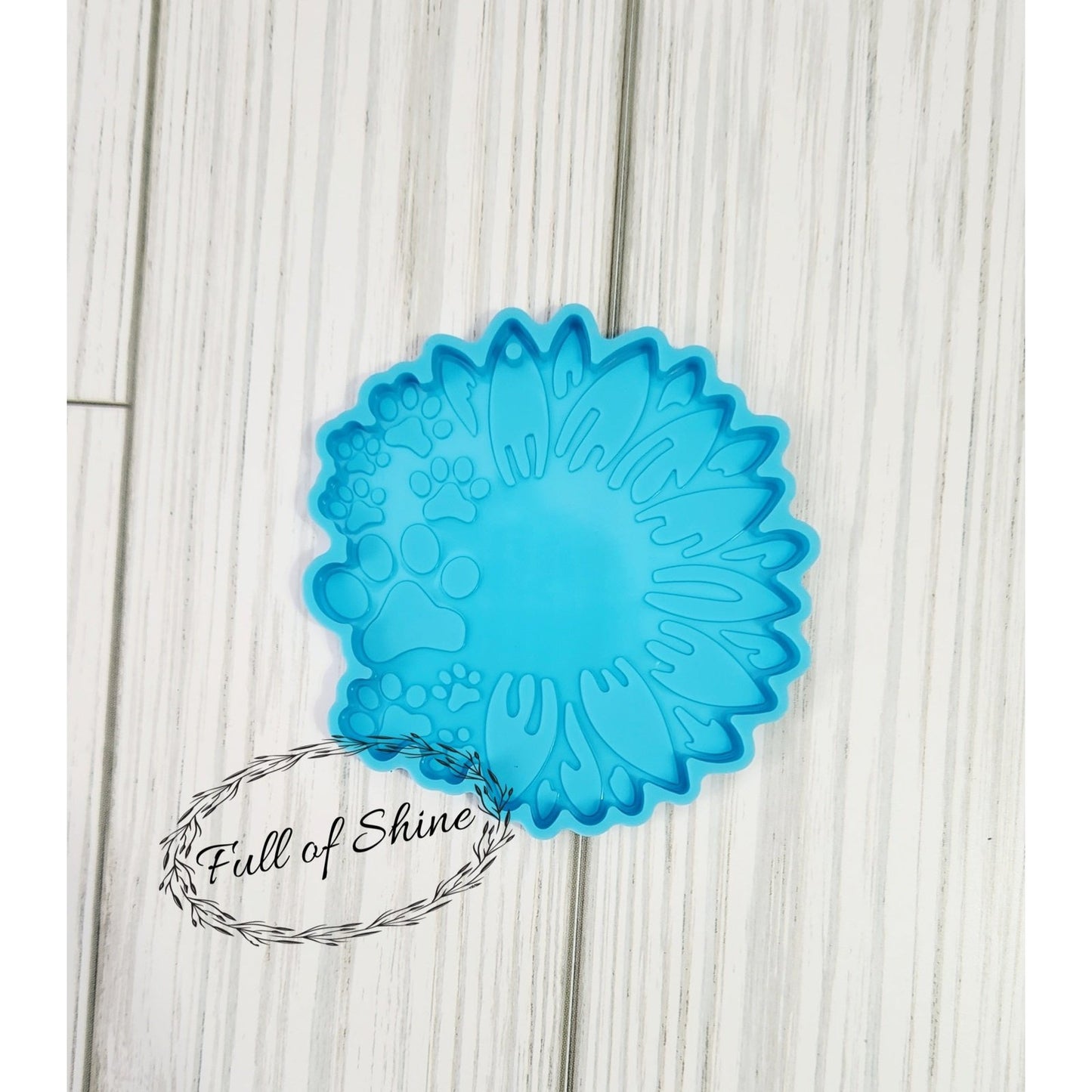 Sunflower with Paw Keychain Mold