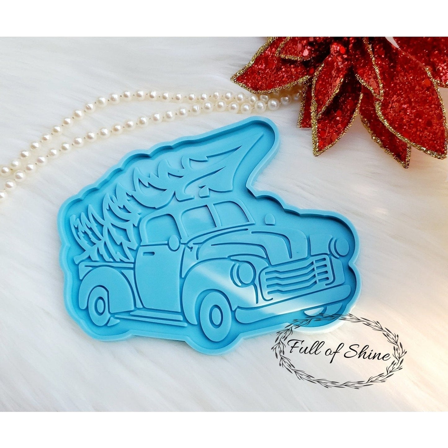 Large Christmas Truck Tree Table Coaster Mold